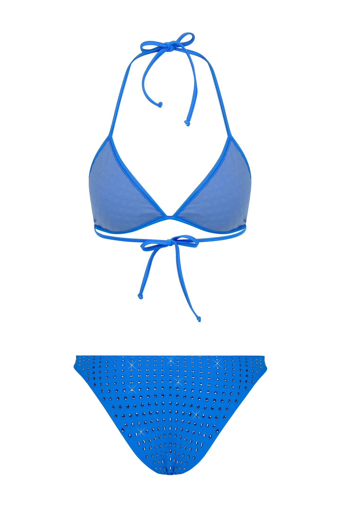 SHINY Taş Baskılı Mavi Bikini Takım