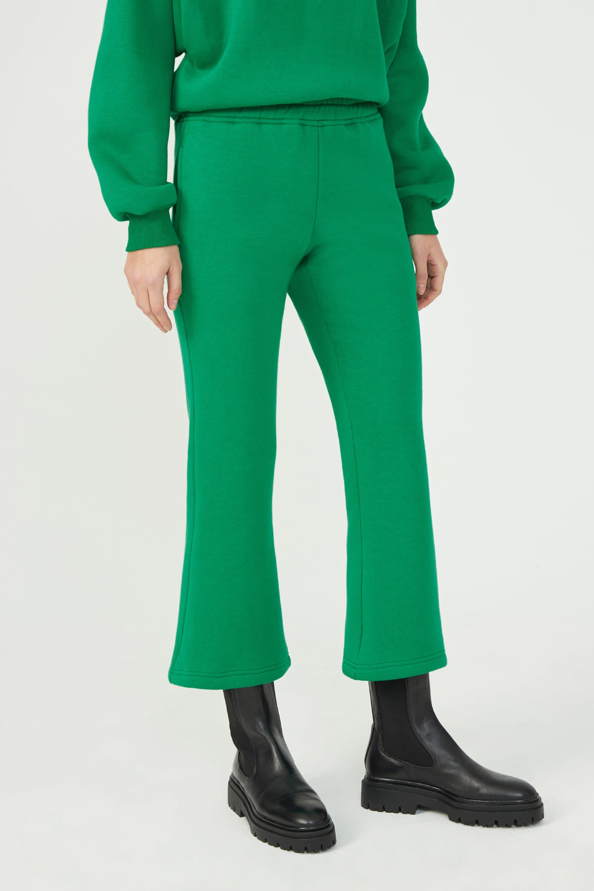 TALIA Flare Paça Yeşil Eşofman Altı