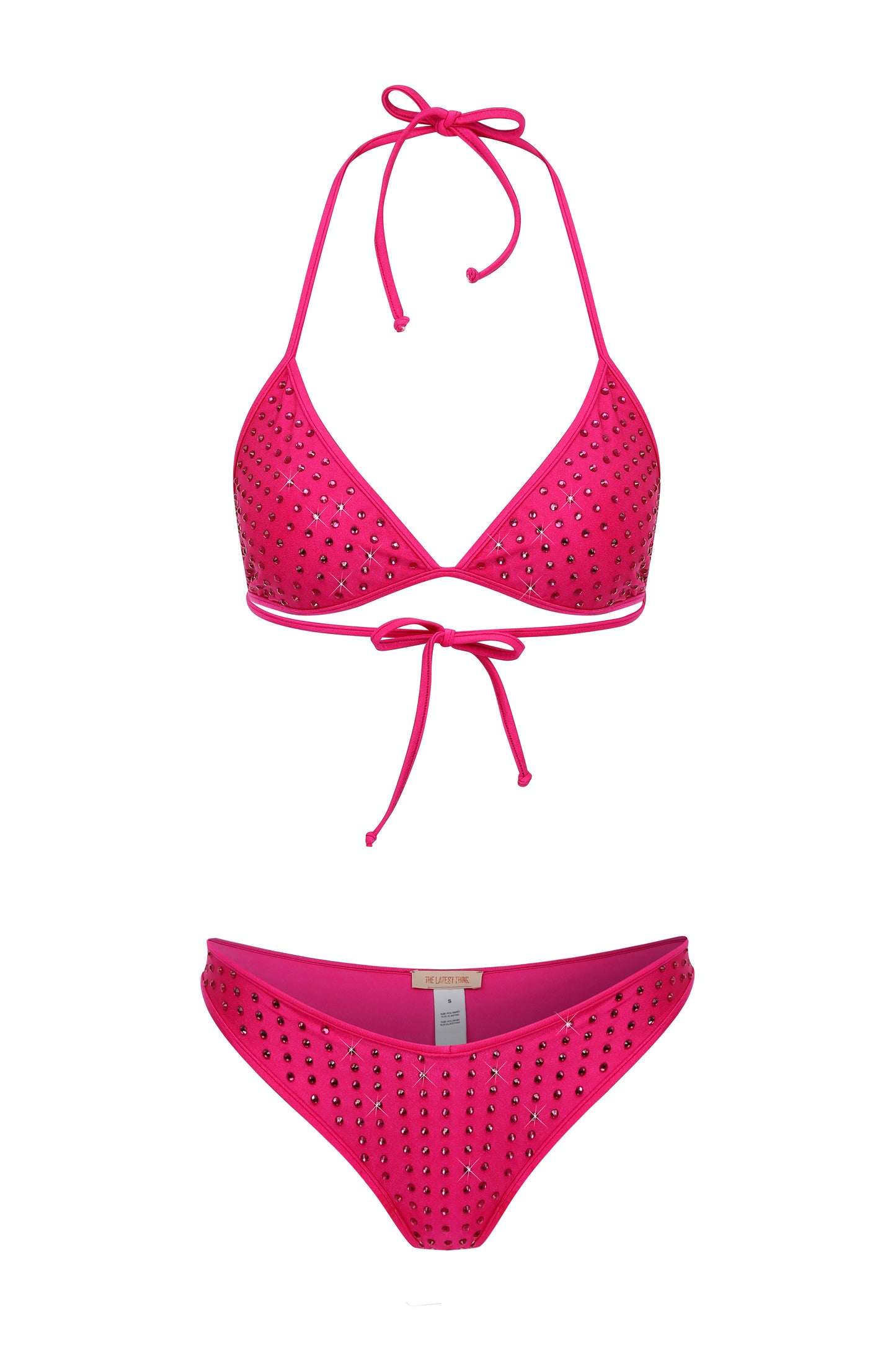 SHINY Taş Baskılı Fuşya Bikini Takım