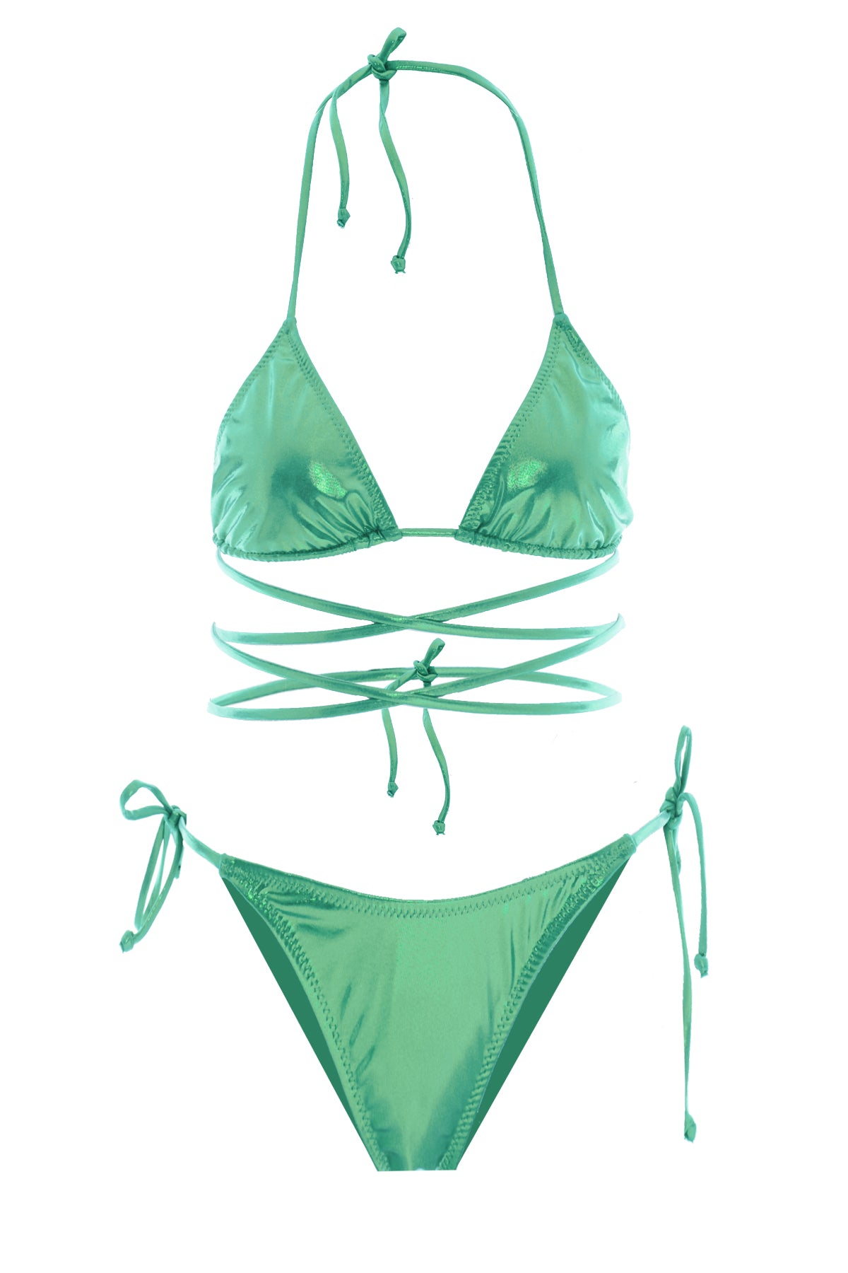 MILA Parlak Üçgen Su Yeşili Bikini Takım