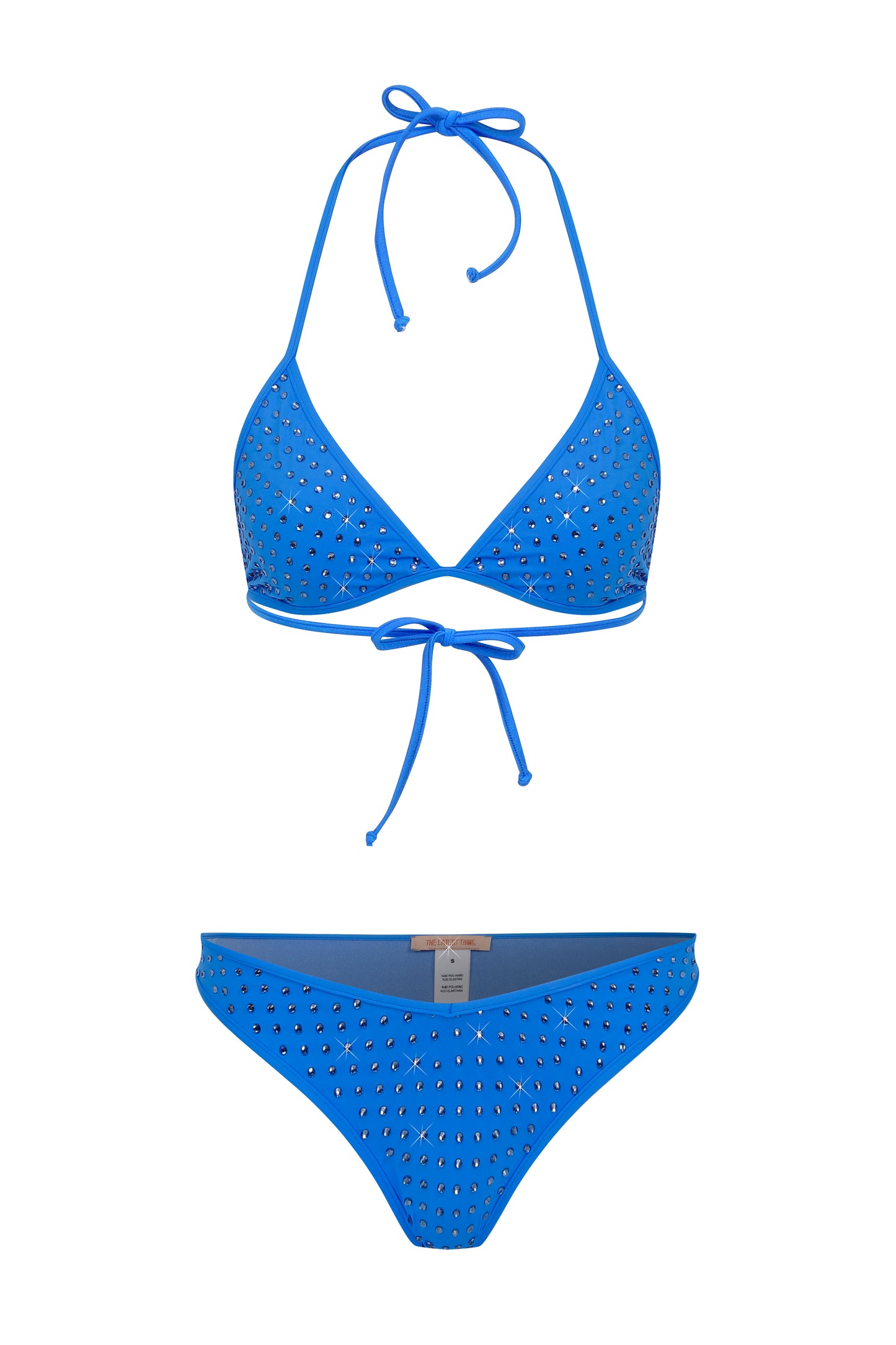 SHINY Taş Baskılı Mavi Bikini Takım