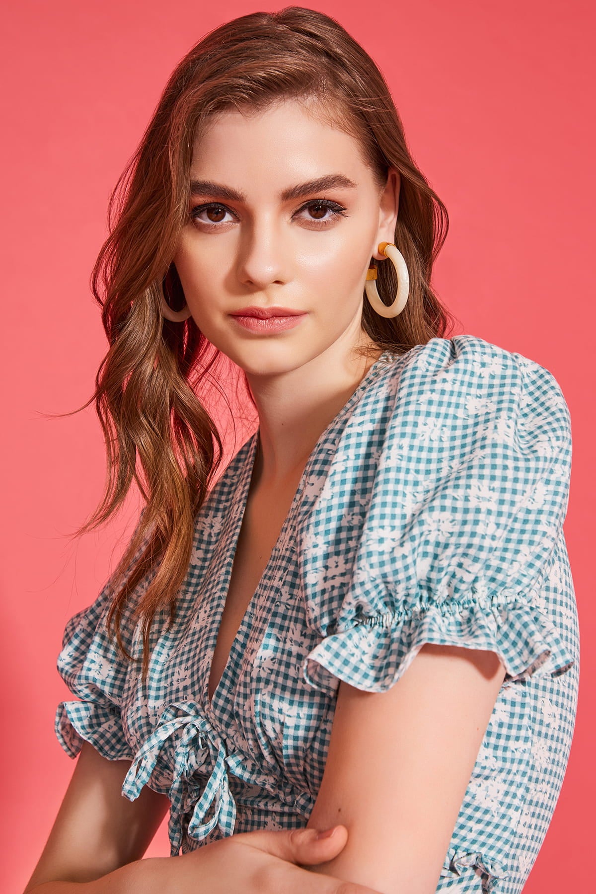 SUZIE Kare Desenli Viskon Mini Elbise