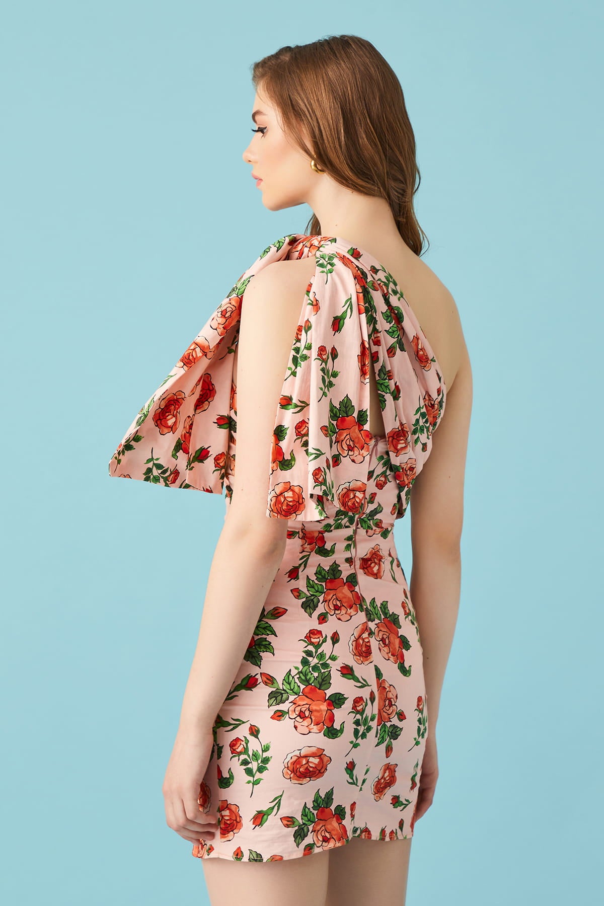 CARRIE Çiçek Desenli Bağlama Detaylı Mini Elbise